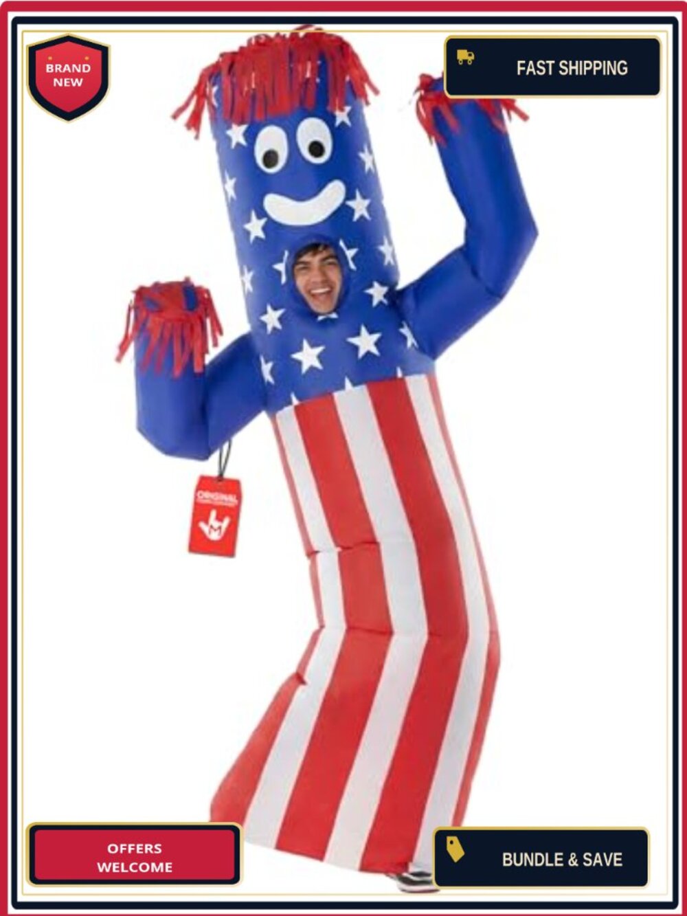 Inflatable Tube Man Costume Adult Wavy Arm Halloween